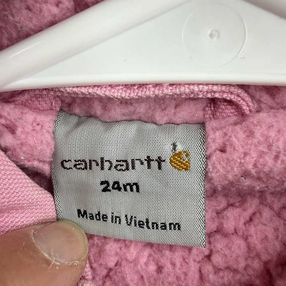Pink Carhartt Jacket Toddler Size 24 Months Hooded
